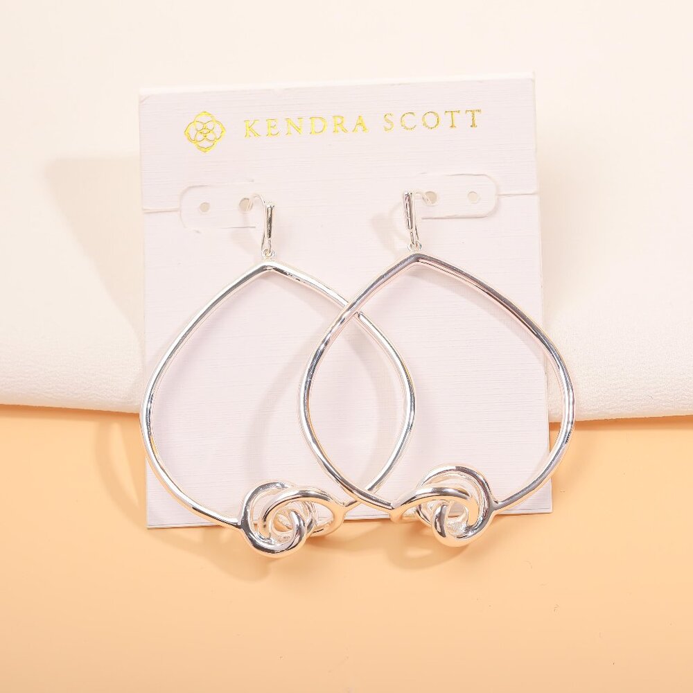 NEW Kendra Scott Presleigh Love Knot Bright Silver Earrings